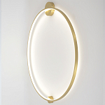 Бра светодиодное круглой формы с рамкой цвета латунь Ring Horizontal варинант исполнения - 3 | Loft Concept в Казани