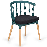 Пластиковый стул на ножках из массива бука Ferret Spiral Green варинант исполнения - 7 | Loft Concept в Казани