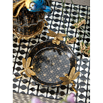 Блюдо черного цвета из фрафора на бронзовых ножках в виде стрекоз Eden Garden варинант исполнения - 4 | Loft Concept в Казани