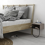 Прикроватная тумба бежево-серого цвета с откидной дверцей NORFOLK NIGHTSTAND LIGHT MOCHA варинант исполнения - 2 | Loft Concept в Казани