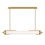 Подвесной светильник линейный золотого цвета с длинной цилиндрической стеклянной трубкой Eurofase варинант исполнения - 3 | Loft Concept в Казани