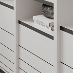 Стеллаж прямой ассиметричный с полками и 4-мя дверцами ARYA BOOKCASE WHITE варинант исполнения - 6 | Loft Concept в Казани