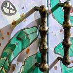 Премиальный Шкаф Defoliation двухстворчатый роспись зеленые листья  варинант исполнения - 4 | Loft Concept в Казани