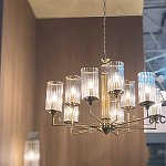 Люстра с 9-ю цилиндрическими стеклянными плафонами Jeanette варинант исполнения - 6 | Loft Concept в Казани