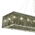 Прямоугольная люстра с хрустальными подвесками Crystal Art Chrome Green Rectangular Chandelier варинант исполнения - 2 | Loft Concept в Казани