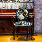 Стул с подлокотниками из натурального бука с изображением птиц и цветов Blooming Birds варинант исполнения - 2 | Loft Concept в Казани