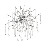 Бра с лучеобразным основанием и подвесками из прозрачного стекла в виде длинных капель Droplet Chandelier варинант исполнения - 7 | Loft Concept в Казани