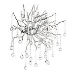 Бра с лучеобразным основанием и подвесками из прозрачного стекла в виде длинных капель Droplet Chandelier варинант исполнения - 9 | Loft Concept в Казани