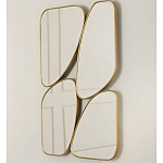 Зеркало в ассиметричной раме золотистого цвета Chaotic варинант исполнения - 1 | Loft Concept в Казани