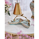 Блюдо из голубого фарфора с бронзовой ручкой в виде ветки Blue Garden варинант исполнения - 3 | Loft Concept в Казани