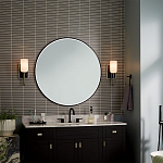  Бра с прямоугольным черным основанием и белым матовым цилиндрическим плафоном Kichler варинант исполнения - 6 | Loft Concept в Казани