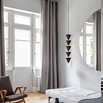 Подвесной светильник светодиодный в виде ряда черных металлических конусов  Herringbone варинант исполнения - 6 | Loft Concept в Казани