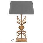 Настольная лампа на ажурном чугунном основании с серым абажуром Openwork Lamp варинант исполнения - 1 | Loft Concept в Казани