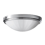 Потолочный светильник для ванных комнат цвета хром с белым матовым ребристым плафоном в форме полусферы Feiss варинант исполнения - 1 | Loft Concept в Казани