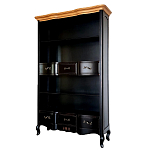 Стеллаж книжный из массива березы черного цвета с состаренным эффектом Vintage варинант исполнения - 1 | Loft Concept в Казани