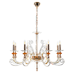 Люстра с 8-ю лампочками и изогнутыми прозрачными элементами из стекла Twisted Glass Candles Chandelier варинант исполнения - 2 | Loft Concept в Казани