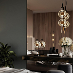 Настольная лампа с черным основанием и золотистым декором Bruno варинант исполнения - 5 | Loft Concept в Казани