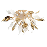 Люстра потолочная с декоративными белыми и золотистыми листьями Wintery flovers варинант исполнения - 2 | Loft Concept в Казани