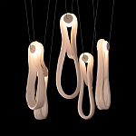 Подвесной светильник белого цвета с 6-ю изогнутыми плафонами Flow Loop варинант исполнения - 6 | Loft Concept в Казани