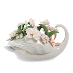 Статуэтка фарфоровая Лебедь с цветами Charming Statuette варинант исполнения - 1 | Loft Concept в Казани