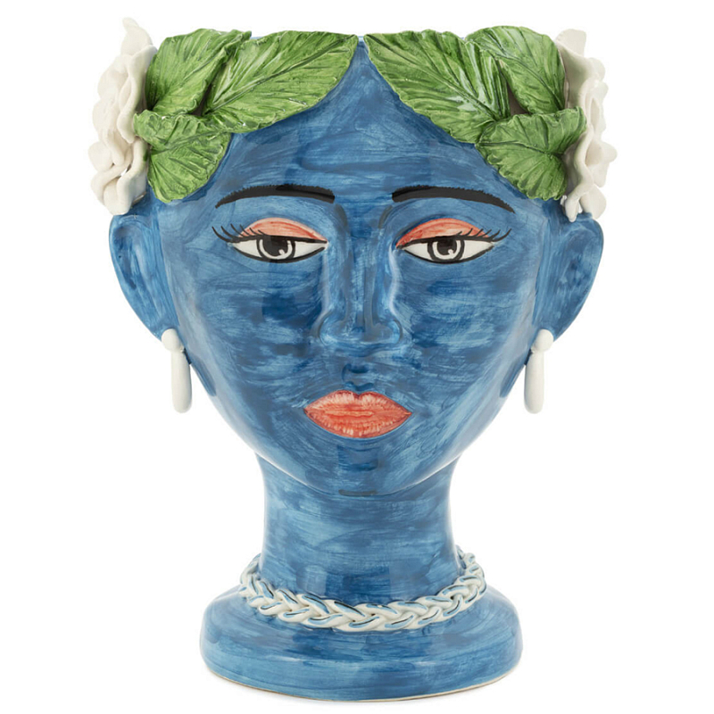 Ваза VASE HEAD SELVA COLOR dark blue Синий Зеленый в Казани | Loft Concept 