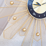 Часы настенные из металла в виде солнца с чёрным циферблатом Mirror Tower Clock варинант исполнения - 3 | Loft Concept в Казани