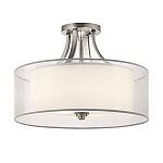 Потолочный светильник с двойным цилиндрическим плафоном из белого стекла и прозрачной органзы Kichler варинант исполнения - 12 | Loft Concept в Казани