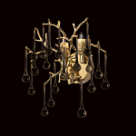 Бра в форме ветвей деревьев золотого цвета с прозрачными подвесками-каплями Droplet Bra варинант исполнения - 2 | Loft Concept в Казани