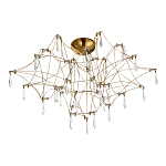 Потолочный светильник с тонкой металлической конструкцией цвета золото Quasar варинант исполнения - 2 | Loft Concept в Казани