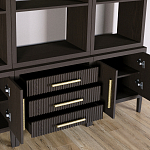 Модульный стеллаж Primo из трех составных элементов Темный орех варинант исполнения - 5 | Loft Concept в Казани