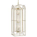 Люстра золотая с внутренним цилиндром из хрустальных бусин Romantic Lantern варинант исполнения - 2 | Loft Concept в Казани