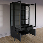 Витрина Primo со стеклянными фасадами и буфетом шпон Черный дуб варинант исполнения - 4 | Loft Concept в Казани