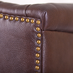 Кресло из натуральной кожи на 4-х деревянных ножках из массива бука Thomas Armchair brown варинант исполнения - 5 | Loft Concept в Казани