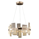 Люстра подвесная круглая с рифлёными прозрачными элементами и золотым основанием Aurea Vista варинант исполнения - 1 | Loft Concept в Казани