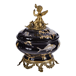 Шкатулка черного цвета с бронзовым ангелом Eden Garden варинант исполнения - 3 | Loft Concept в Казани