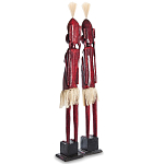Комплект из 2-х деревянных статуэток Asmat Tall Statuettes Red варинант исполнения - 2 | Loft Concept в Казани