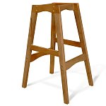 Барный стул со спинкой и подлокотниками на 4-х деревянных ножках Douglas Rhombus Черный Велюр варинант исполнения - 5 | Loft Concept в Казани