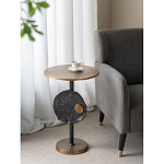 Столик приставной с абстрактным основанием и акцентом в виде золотистого диска Heavenly Space варинант исполнения - 7 | Loft Concept в Казани