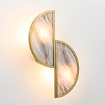 Бра с двумя полукруглыми плафонами из искусственного алебастра в бронзовой оправе Marbella варинант исполнения - 8 | Loft Concept в Казани