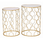 Набор из двух столов из металла Brass Symphony Geometry варинант исполнения - 1 | Loft Concept в Казани