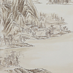 Обои ручная роспись A Thousand Li of Rivers and Mountains Special Colourway on Bleached White dyed silk 2 варинант исполнения - 1 | Loft Concept в Казани