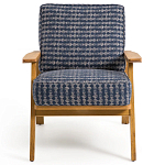Кресло с каркасом из массива дуба Deniaud Oak Blue Print  Armchair варинант исполнения - 2 | Loft Concept в Казани