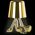 Настольная лампа фигурная золотого цвета с гладким абажуром Высота 17 см Sophia варинант исполнения - 3 | Loft Concept в Казани