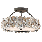 Потолочный светильник круглый с абажуром из устричных раковин Sea Ravens варинант исполнения - 2 | Loft Concept в Казани