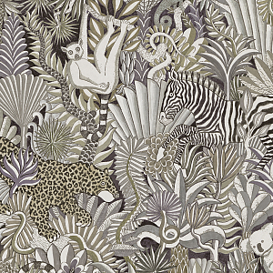 Ткань Jungle Animaux Camoufles Бежевый Велюр N 1147