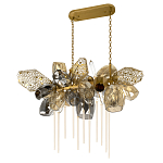 Люстра подвесная с 22-мя гранёными стеклянными плафонами с вертикальными подвесками Gilded Mirage  варинант исполнения - 5 | Loft Concept в Казани