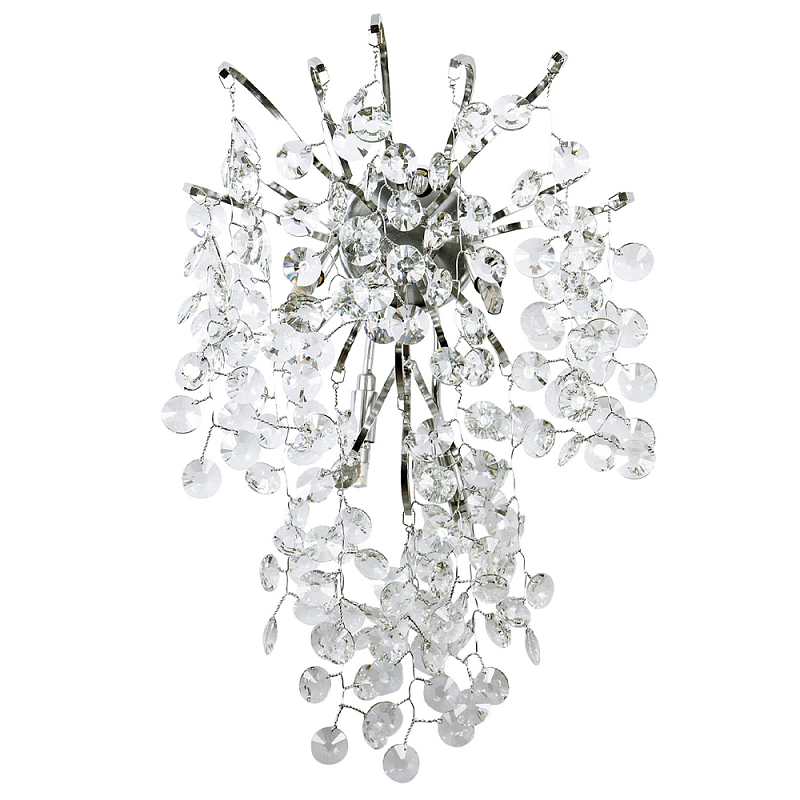 Бра с хрустальными подвесками на металлических ветках Fairytree Light Silver Wall Lamp Прозрачное Стекло Серебряный Бра с хрустальными подвесками на металлических ветках Fairytree Light Silver Wall Lamp Прозрачное Стекло Серебряный в Казани | Loft Concept