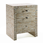 Тумбочка прикроватная Bogense Bone Inlay Bedside Beige варинант исполнения - 1 | Loft Concept в Казани