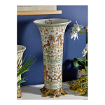 Ваза высокая из фарфора на бронзовом основании Turquoise Blooming Garden варинант исполнения - 6 | Loft Concept в Казани