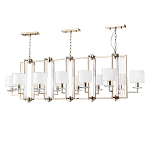 Люстра прямоугольной формы с 12-ю цилиндрическими плафонами из стекла Laurent варинант исполнения - 1 | Loft Concept в Казани